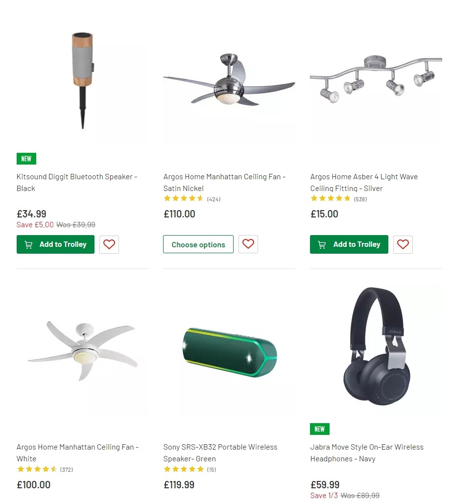 Argos Offers from 3 September