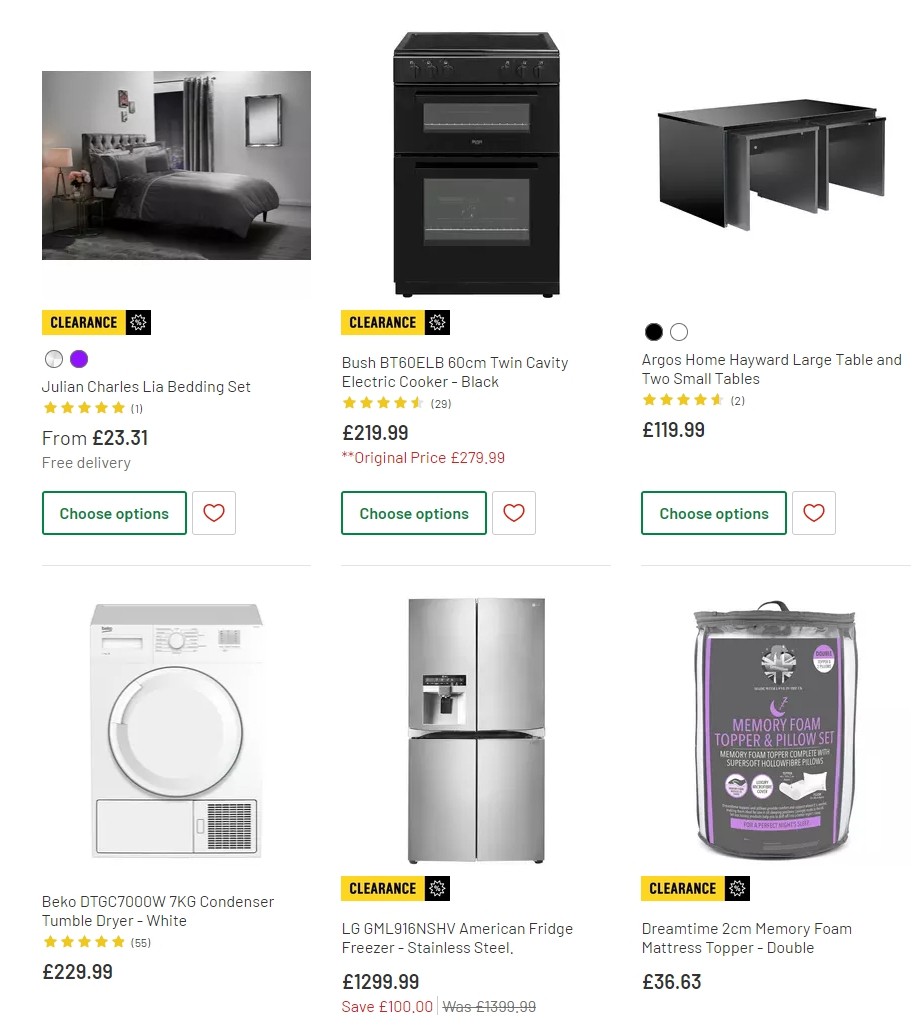 Argos Offers from 8 October