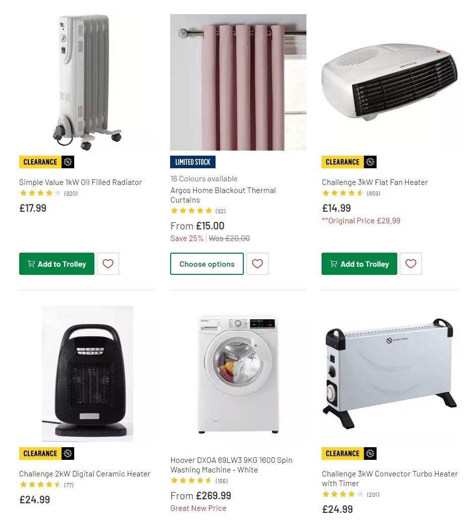 Argos Offers from 8 October