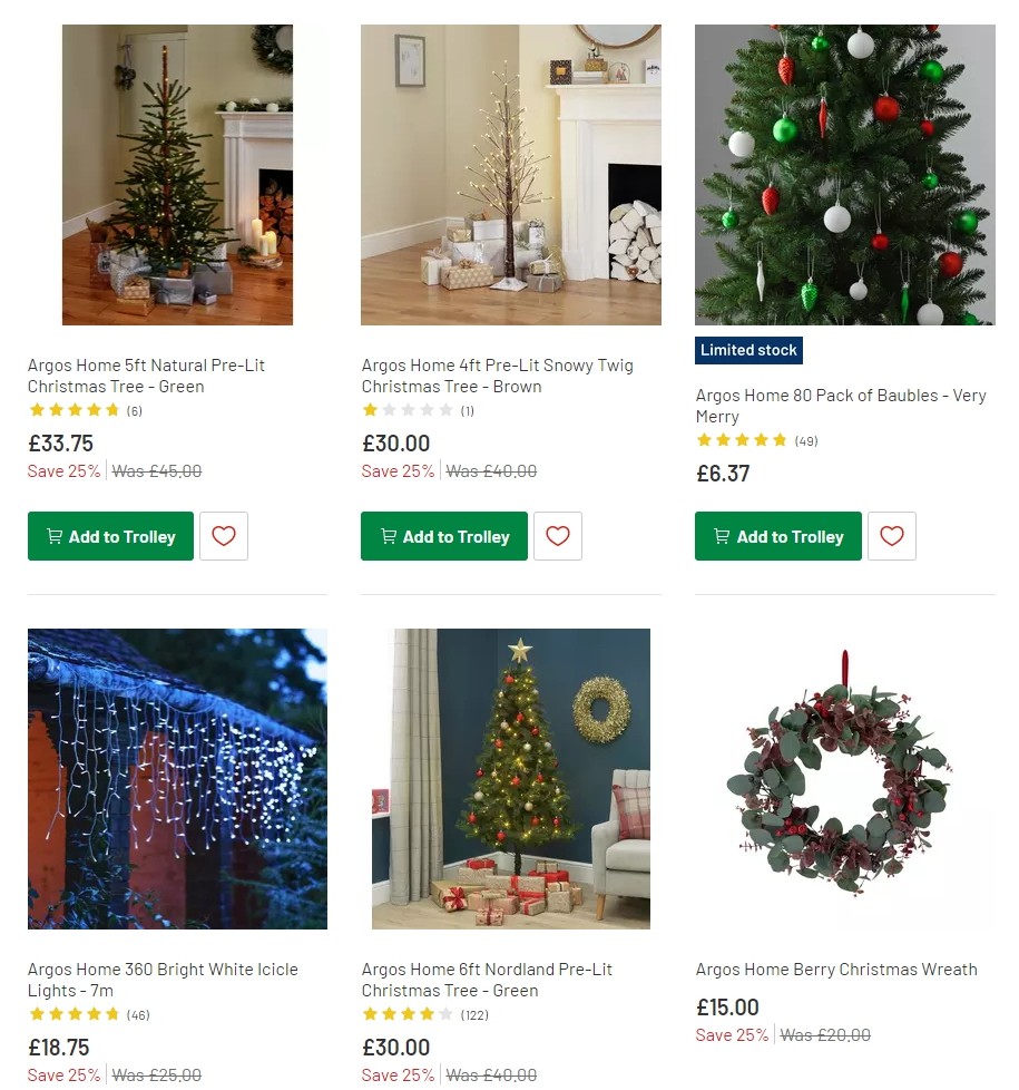 Argos Offers from 3 December