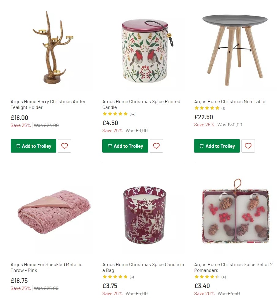 Argos Offers from 3 December