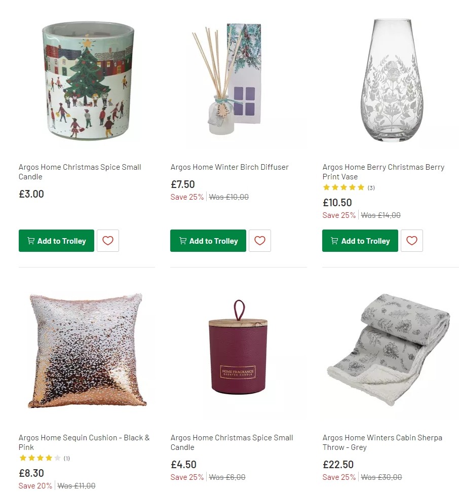 Argos Offers from 3 December