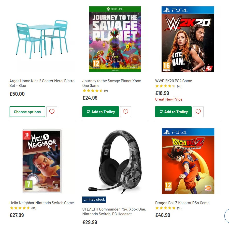 Argos Offers from 12 May