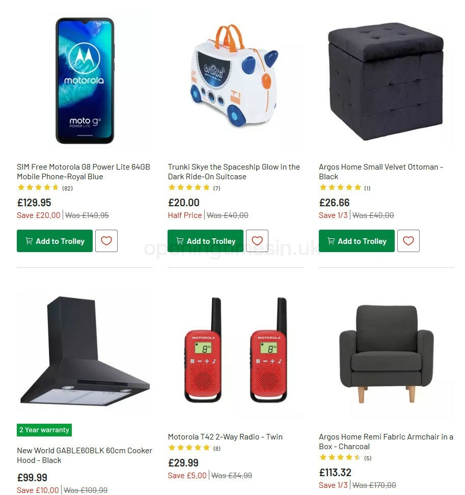 Argos Offers from 1 September