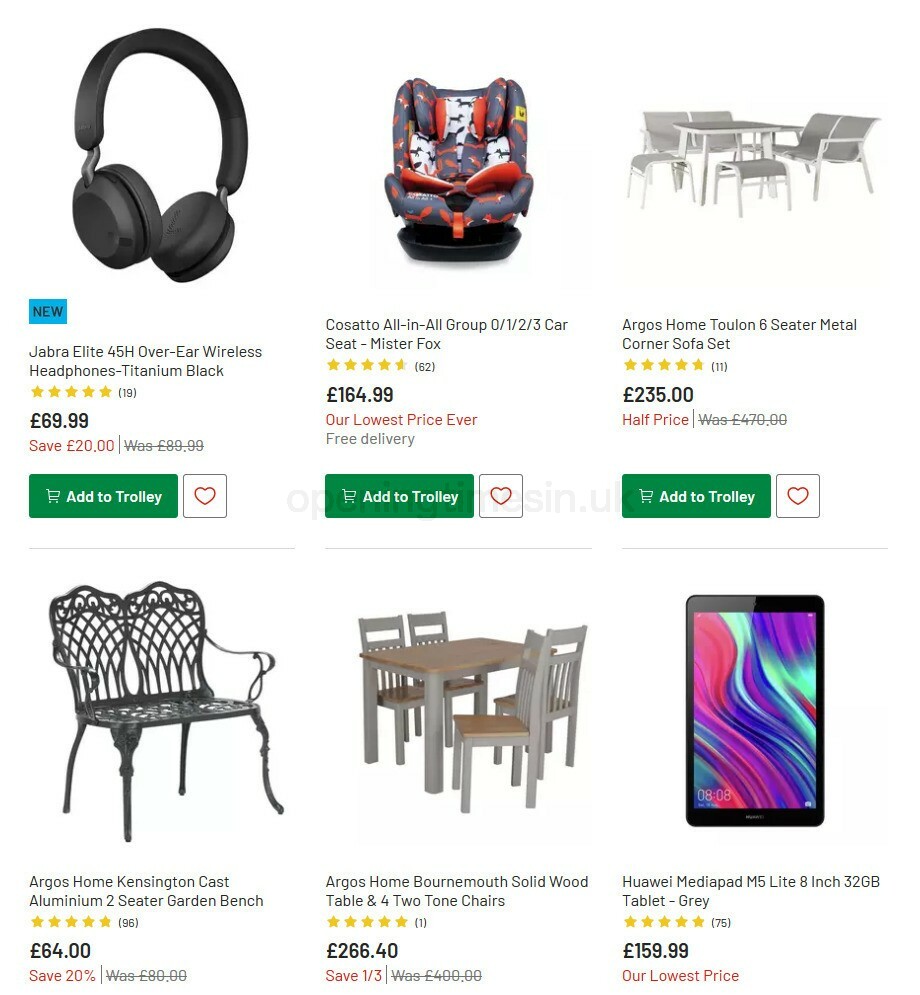 Argos Offers from 1 September