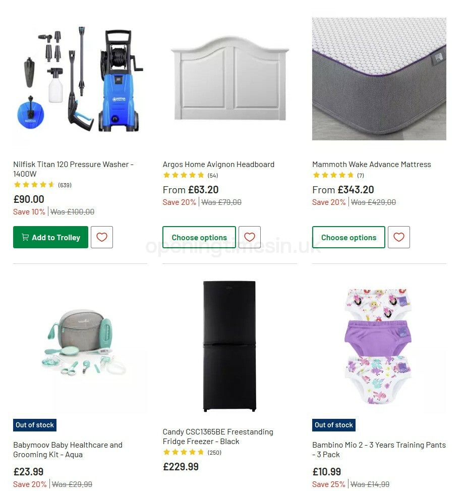 Argos Offers from 1 September