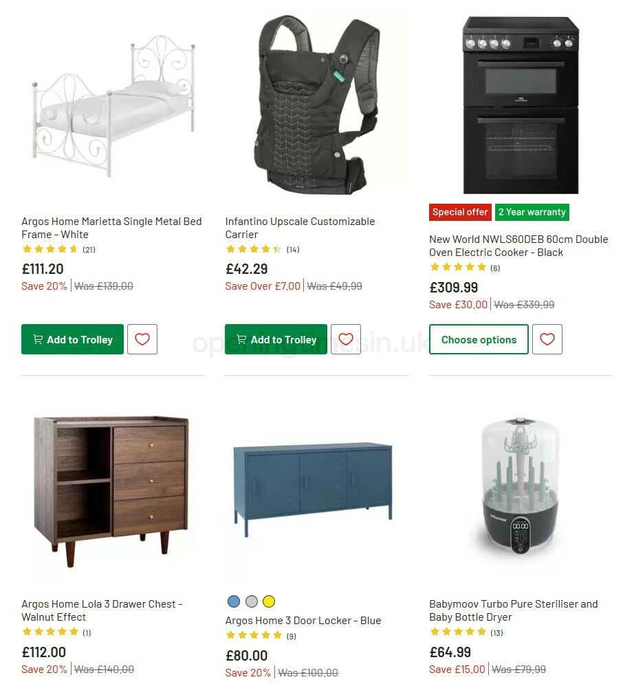 Argos Offers from 1 September