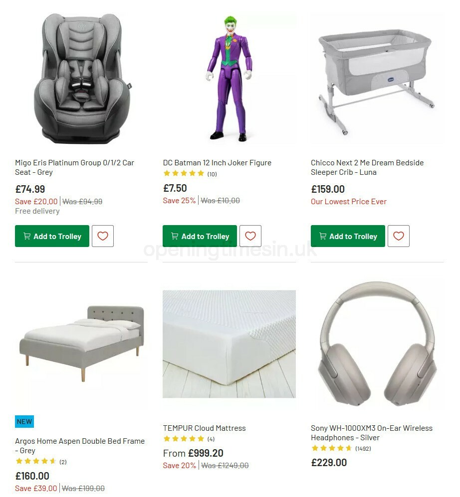 Argos Offers from 1 September