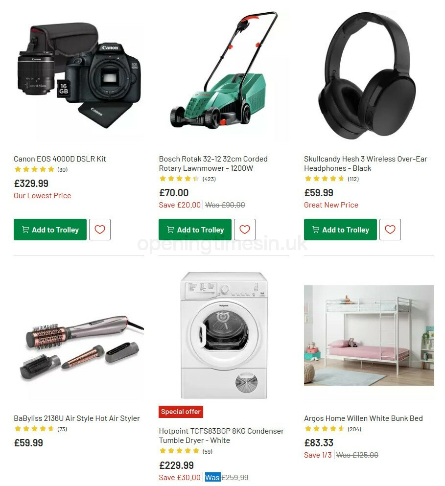 Argos Offers from 1 September