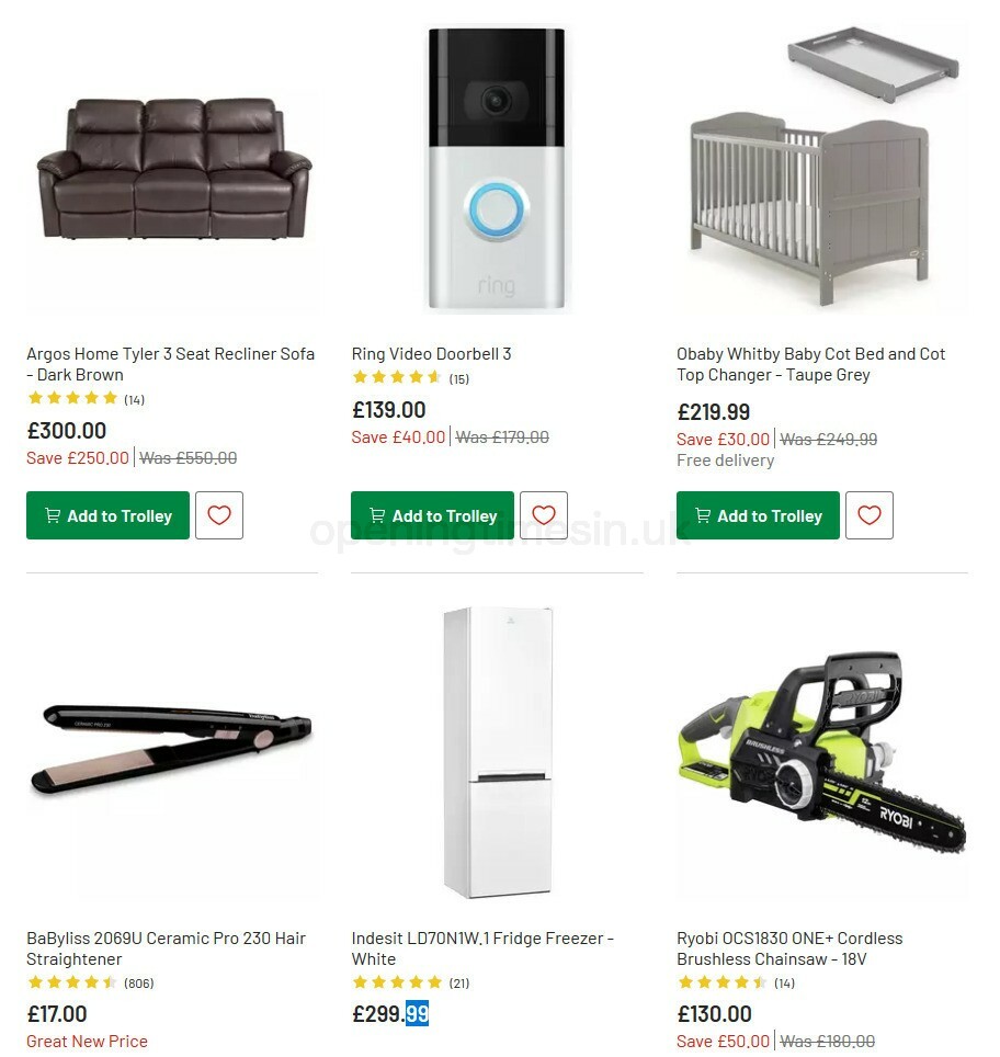 Argos Offers from 1 September