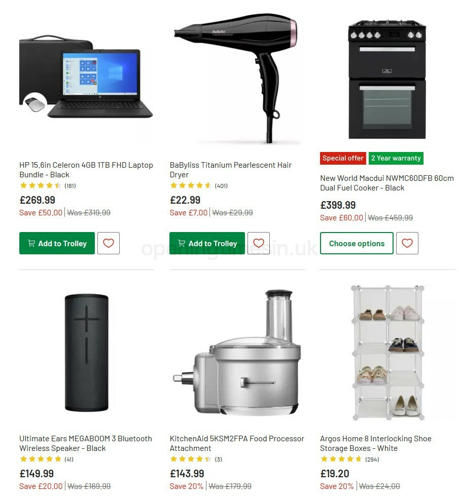 Argos Offers from 1 September