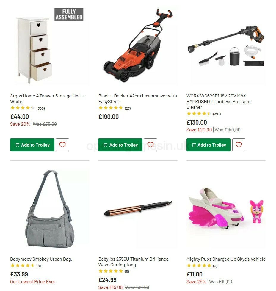 Argos Offers from 1 September