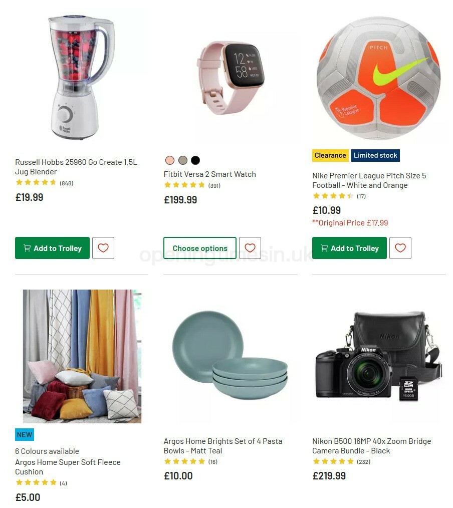 Argos Offers from 8 September