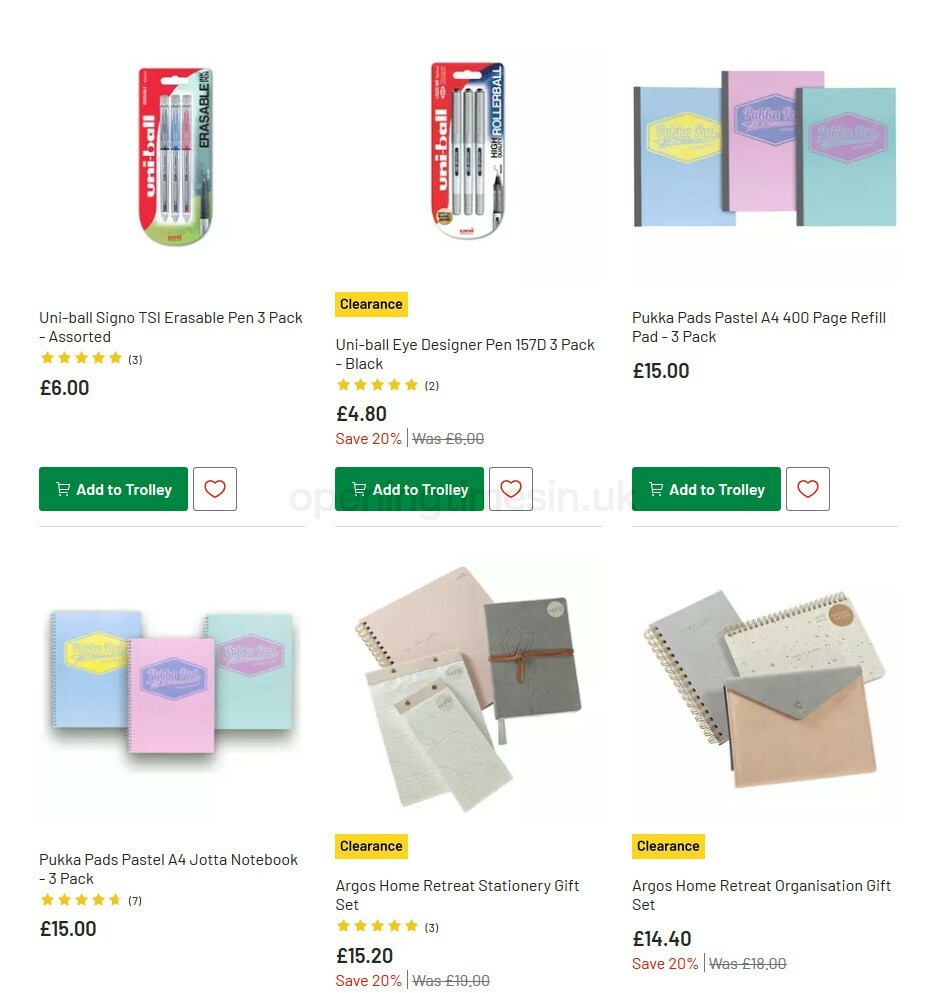 Argos Offers from 27 October