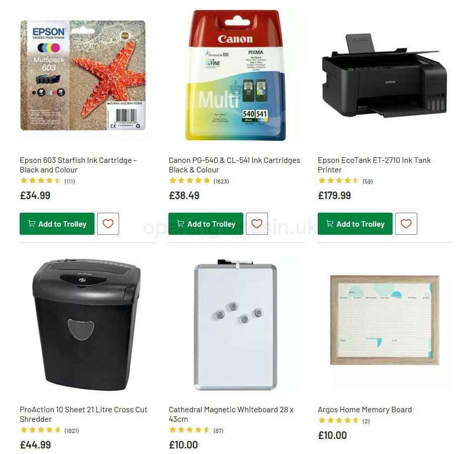 Argos Offers from 27 October