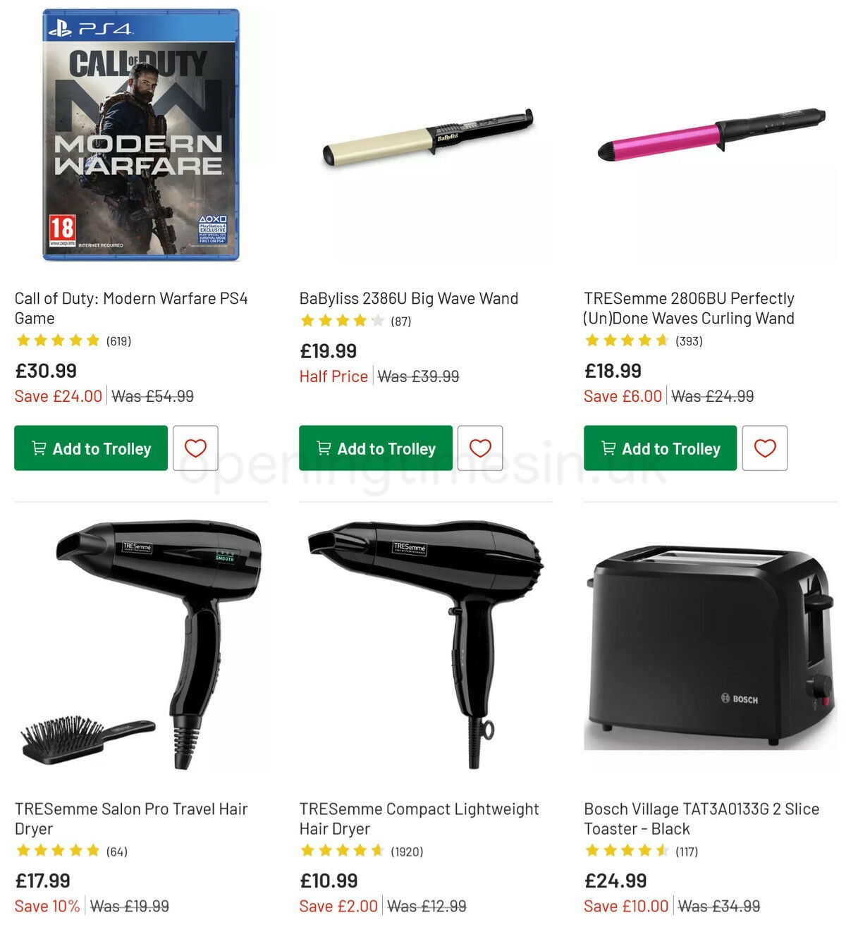 Argos Offers from 29 December