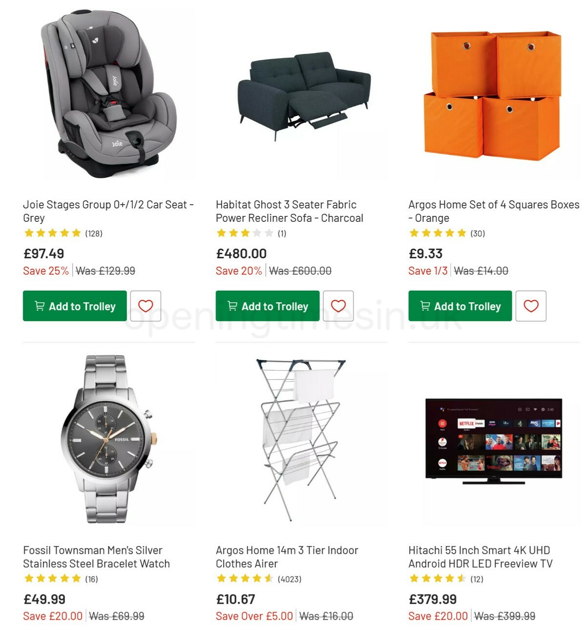 Argos Offers from 29 December