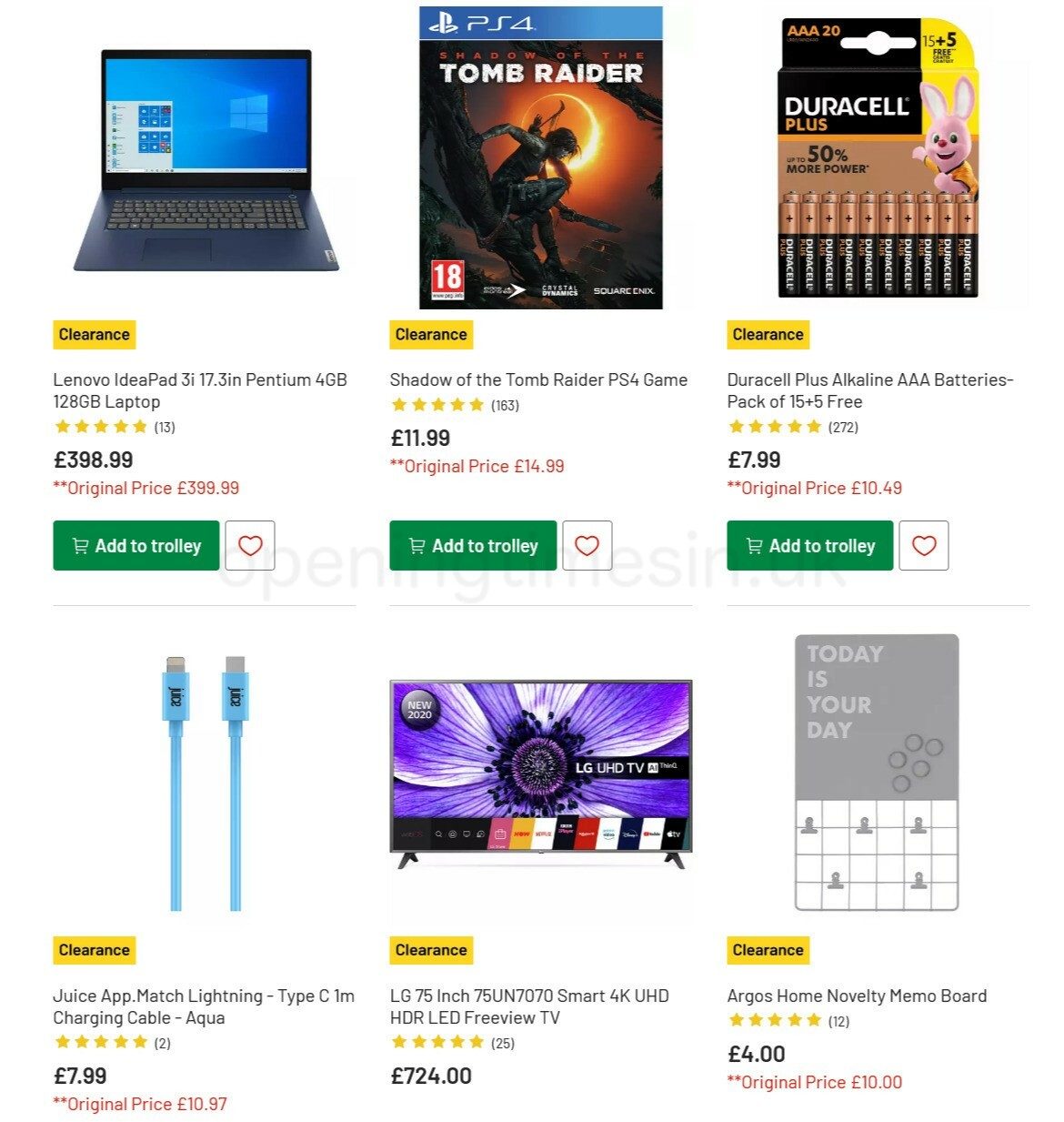 Argos Offers from 15 February