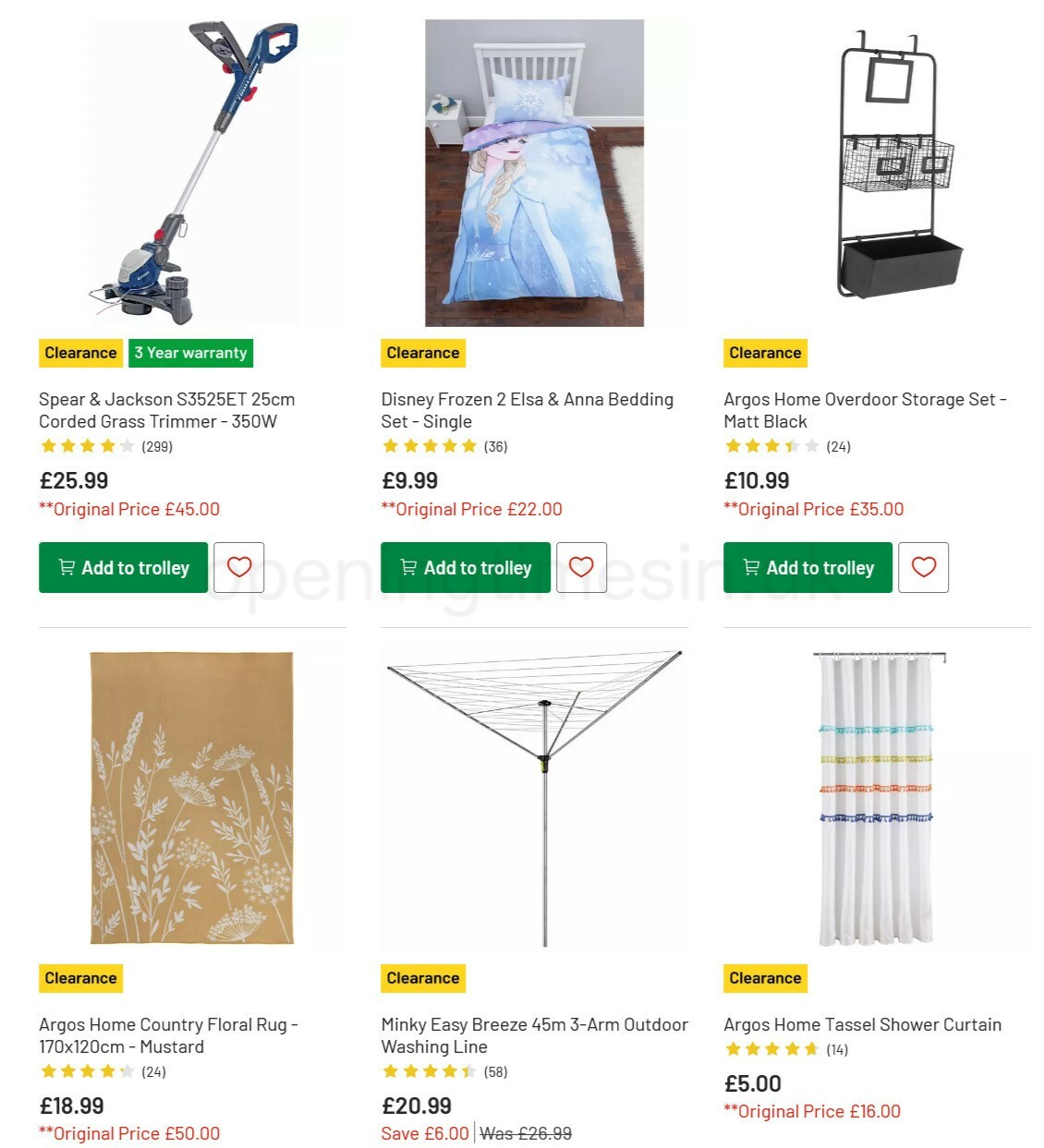 Argos Offers from 1 March