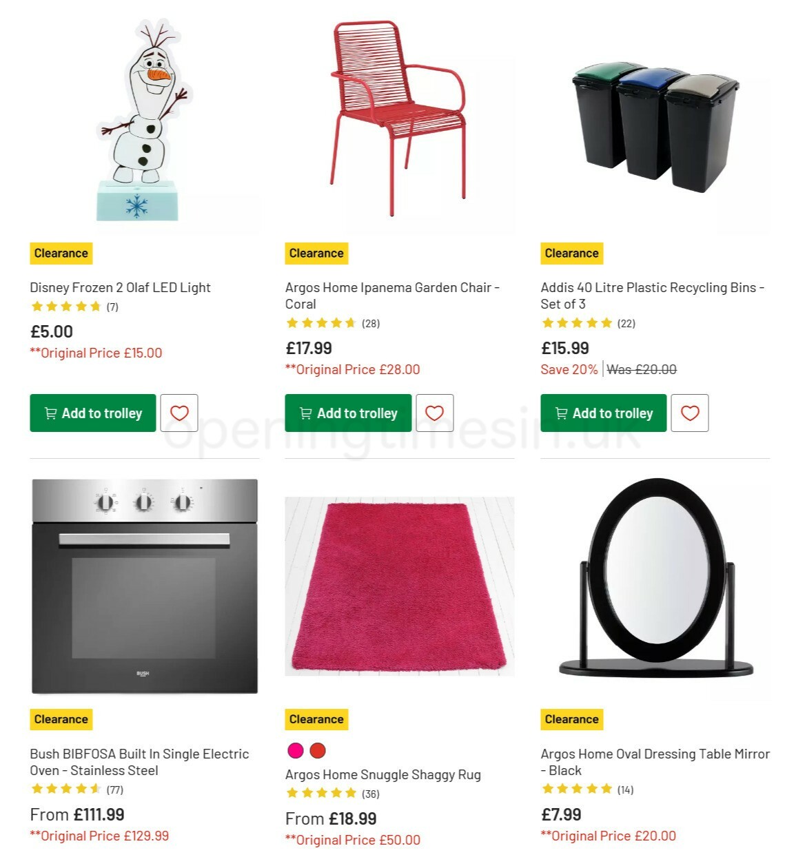 Argos Offers from 1 March