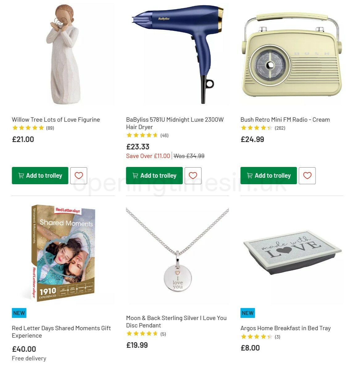 Argos Offers from 1 March