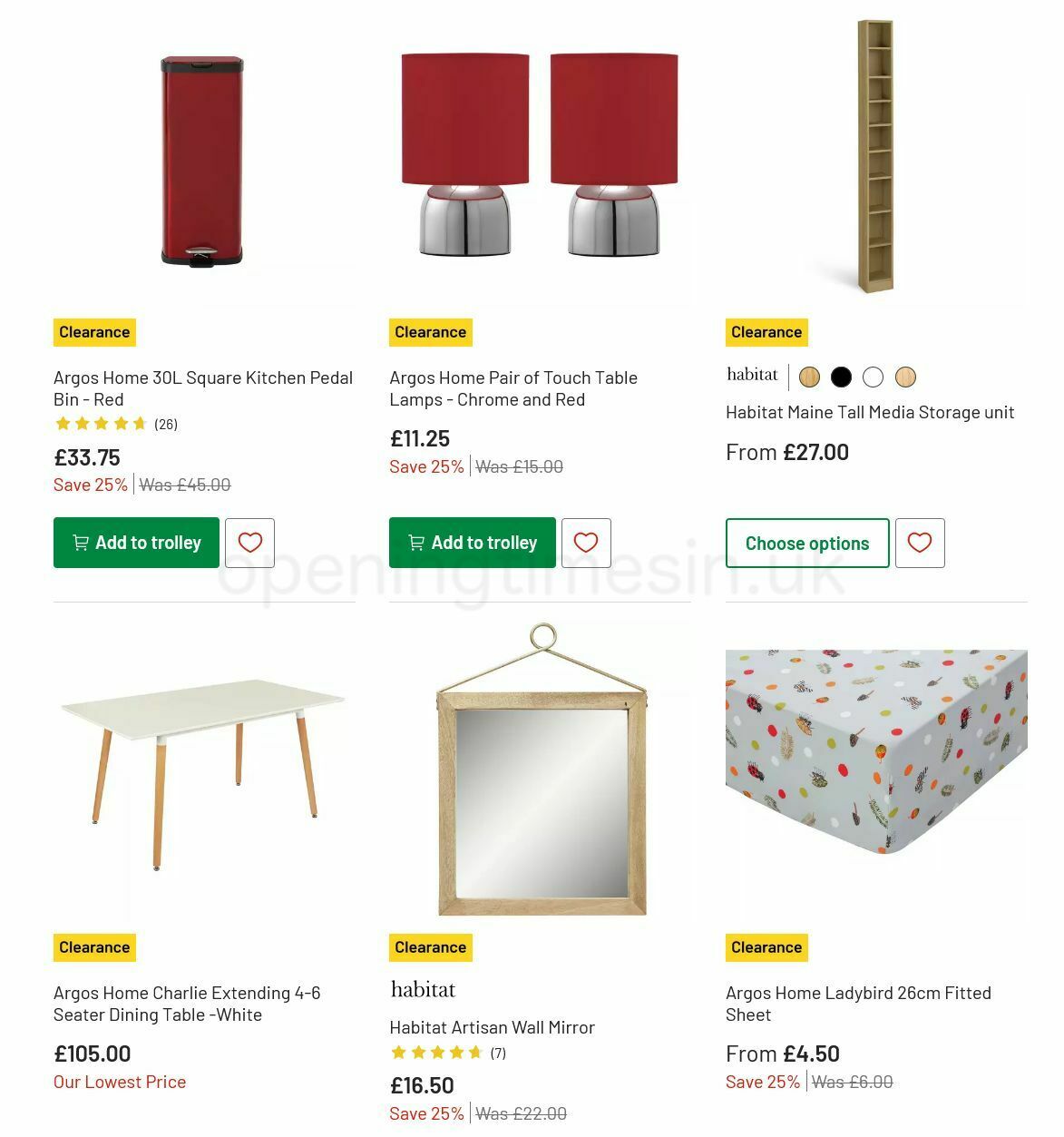 Argos Offers from 19 July