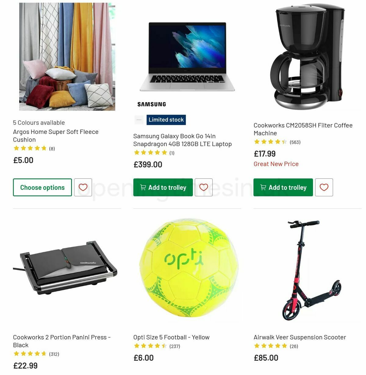 Argos Offers from 2 August