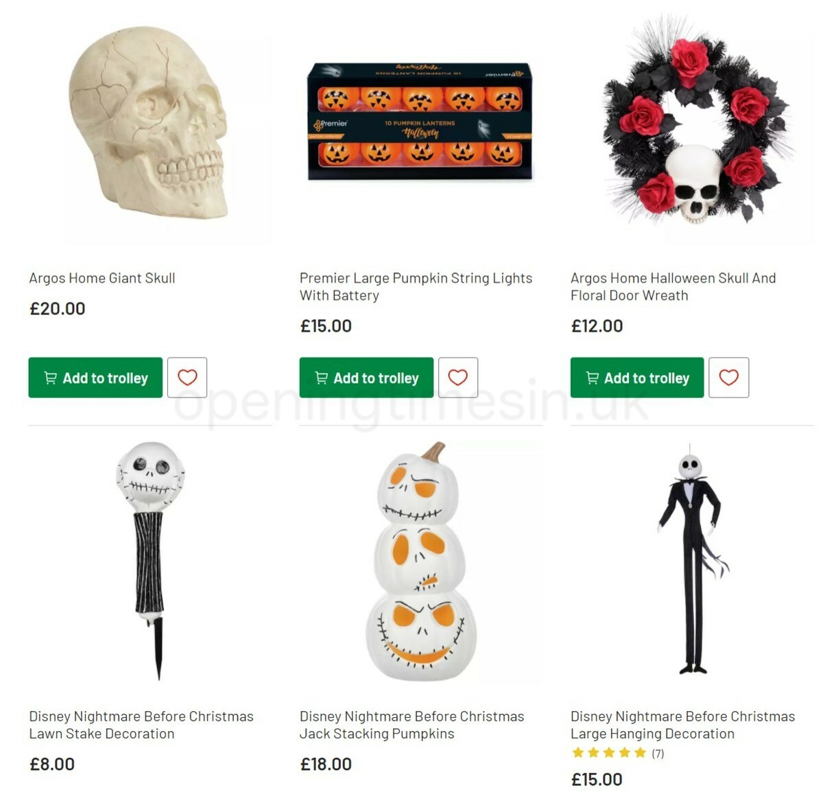 Argos Halloween Offers from 4 October