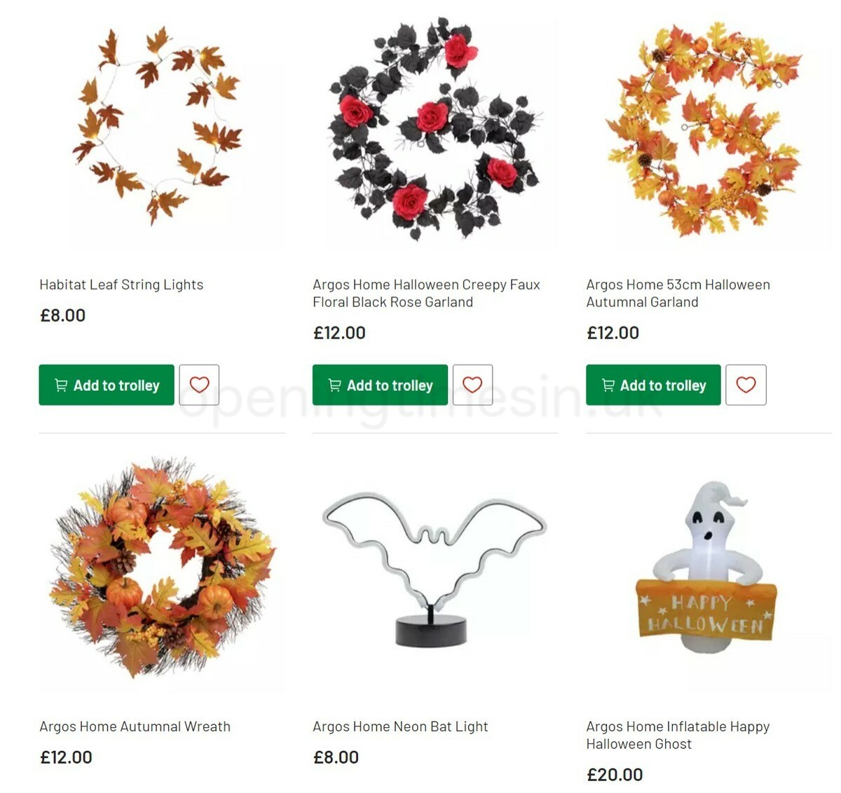 Argos Halloween Offers from 4 October