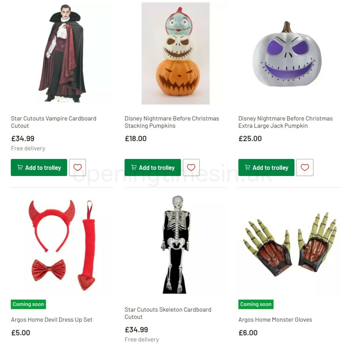 Argos Halloween Offers from 4 October