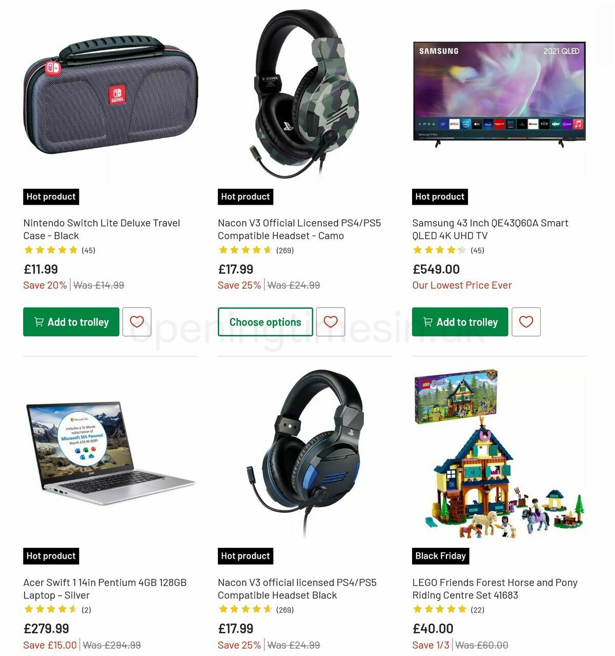 Argos Offers from 26 November