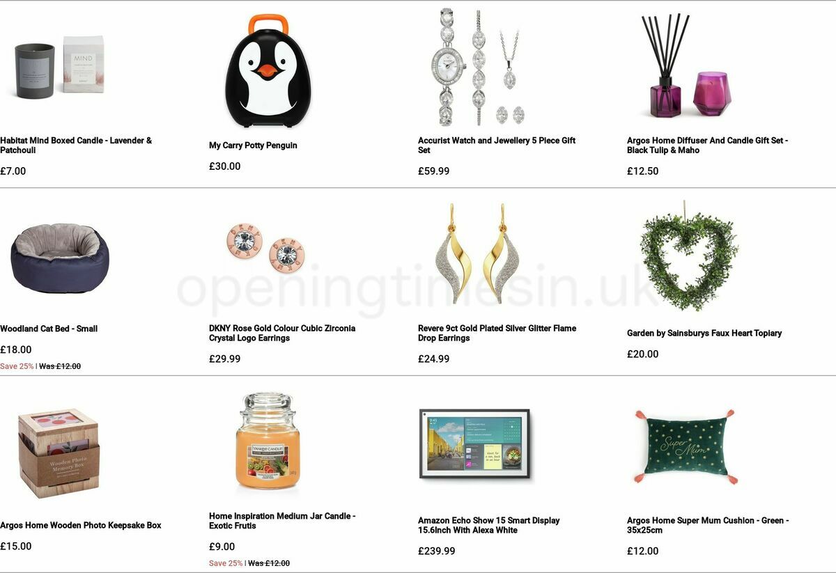Argos Mother's Day Offers from 20 March