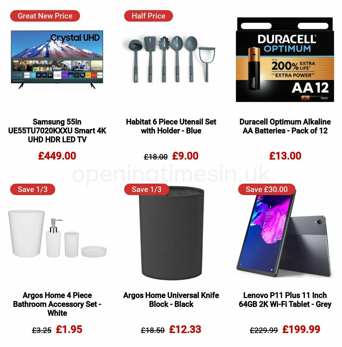 Argos Offers from 22 August