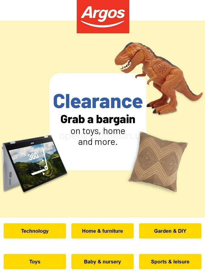 Argos Clearance Offers from 25 September