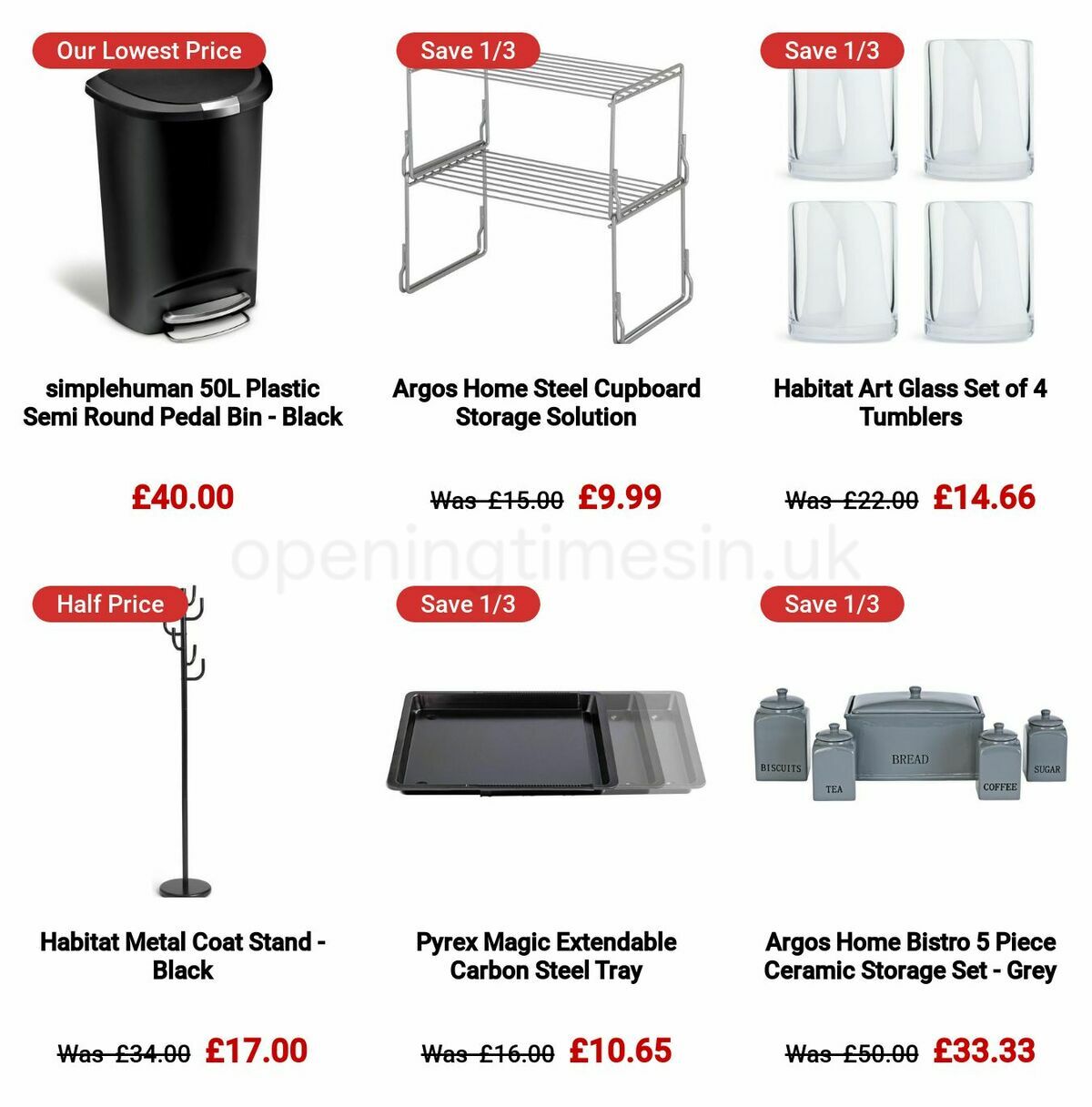 Argos Offers from 10 October