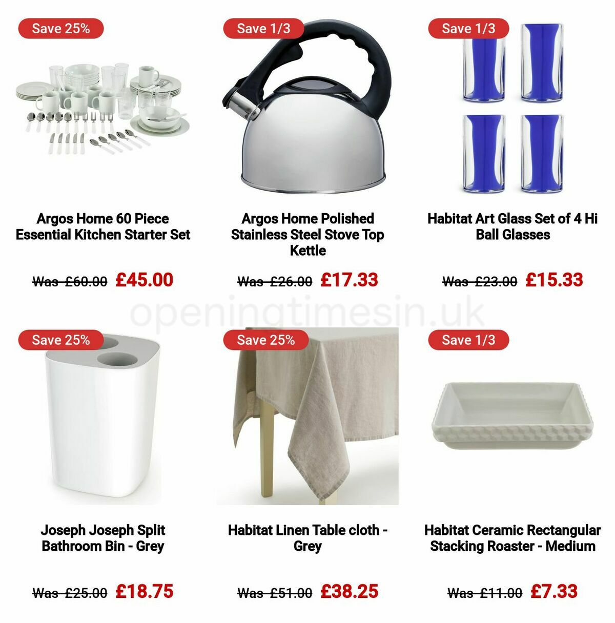 Argos Offers from 10 October