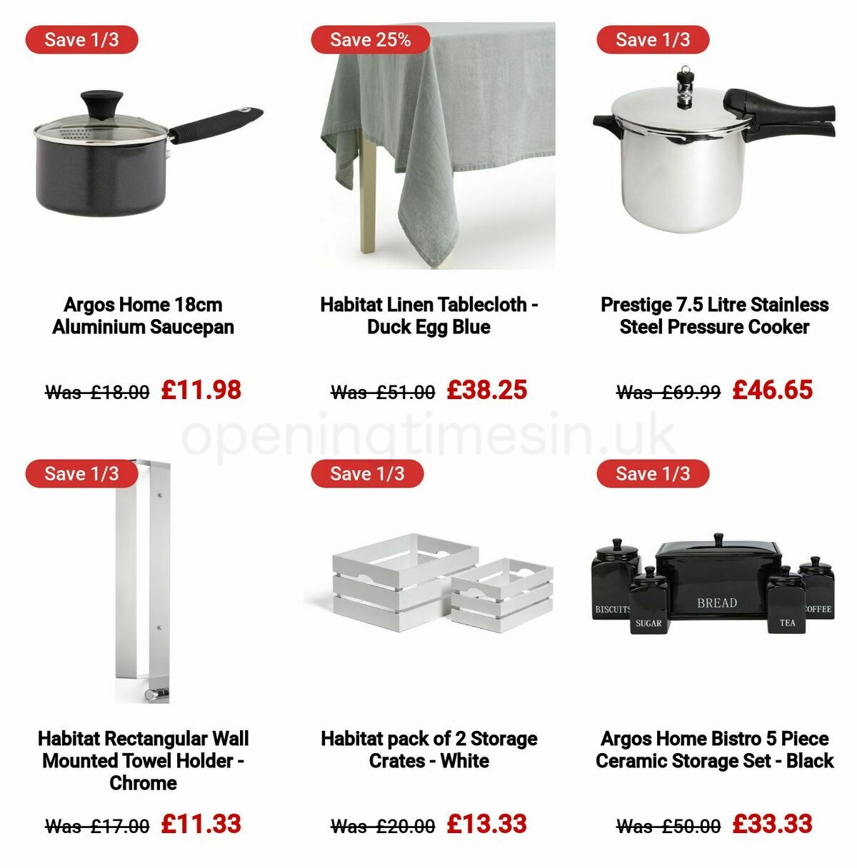Argos Offers from 10 October