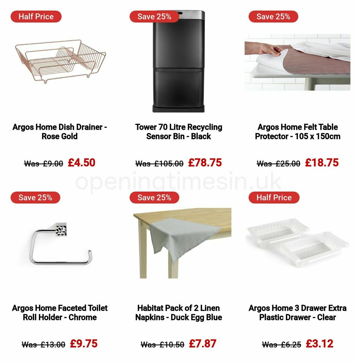 Argos Offers from 10 October