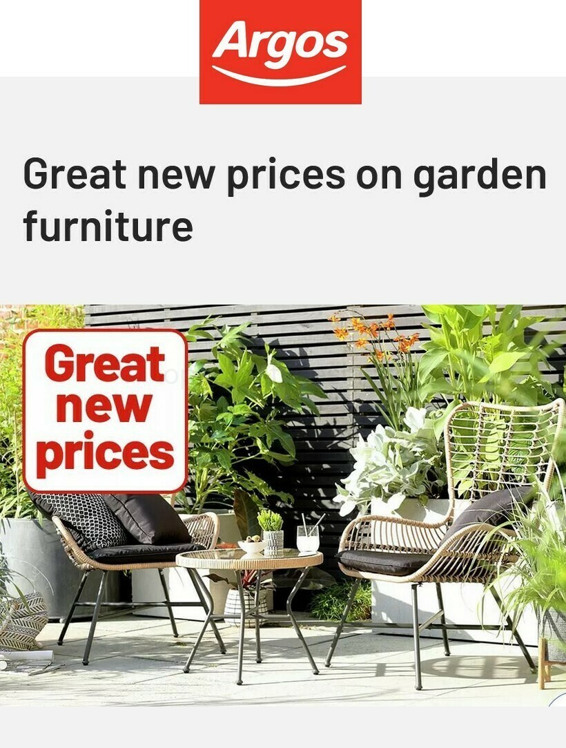 Argos Garden furniture Offers from 17 April