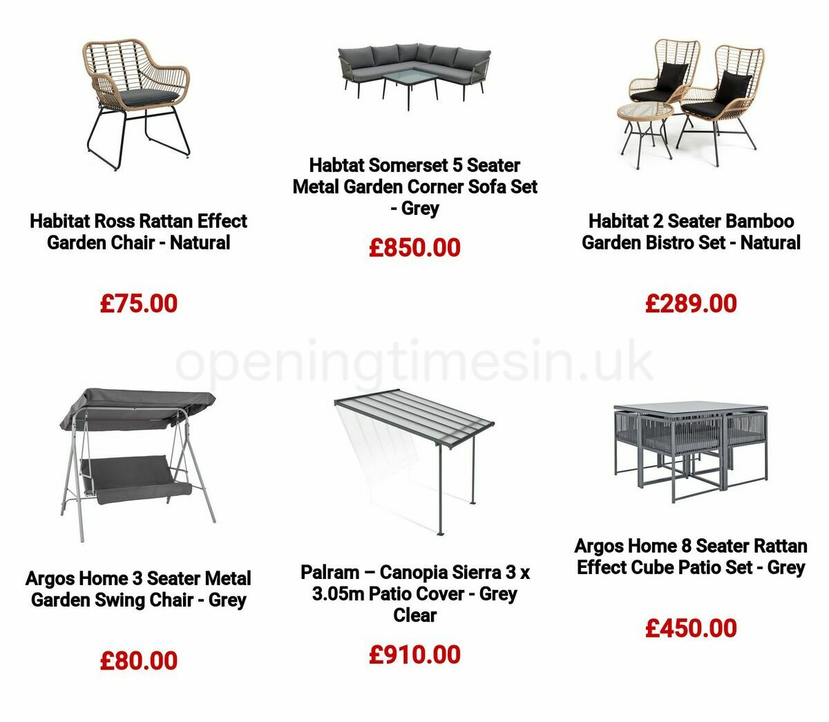 Argos Garden furniture Offers from 17 April