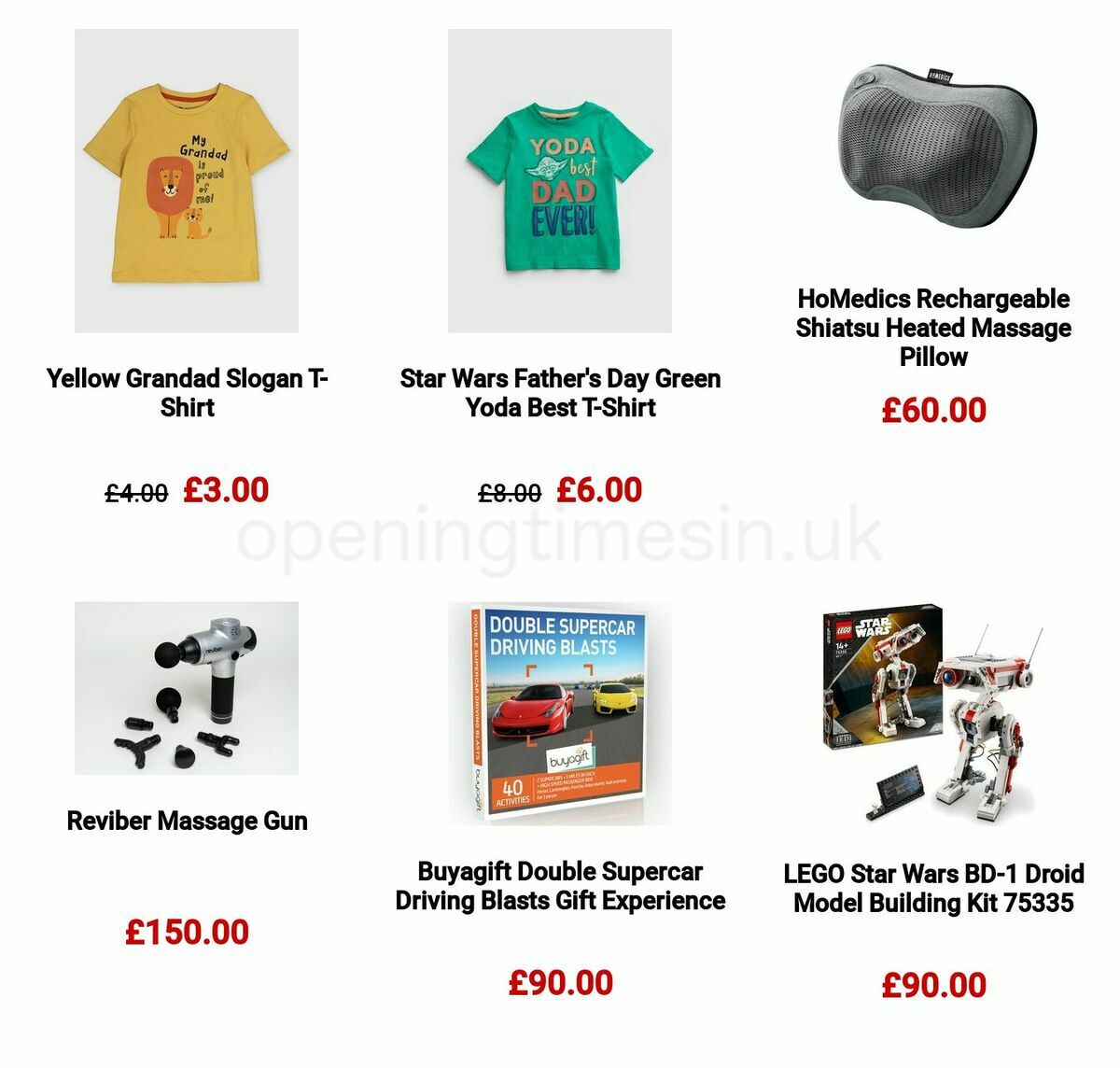 Argos Father's Day Offers from 29 May