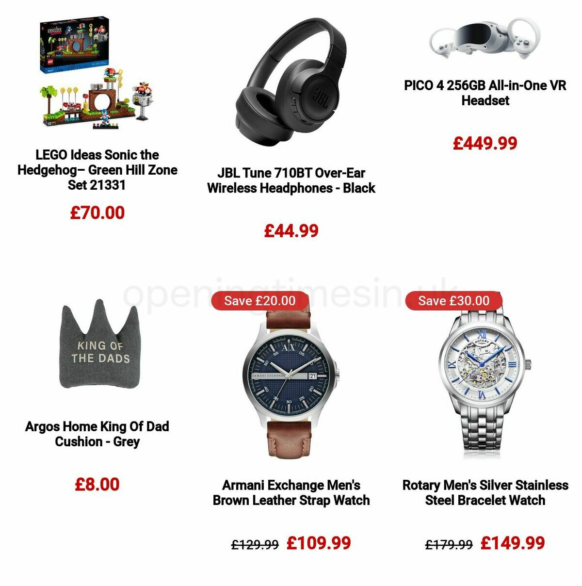 Argos Father's Day Offers from 29 May