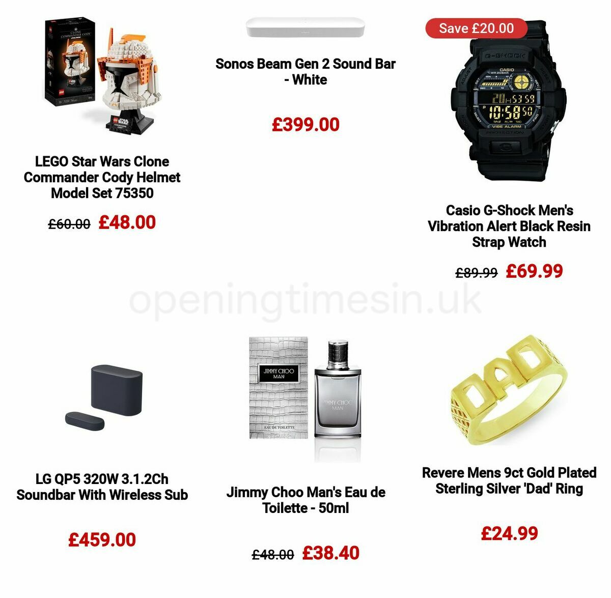 Argos Father's Day Offers from 29 May