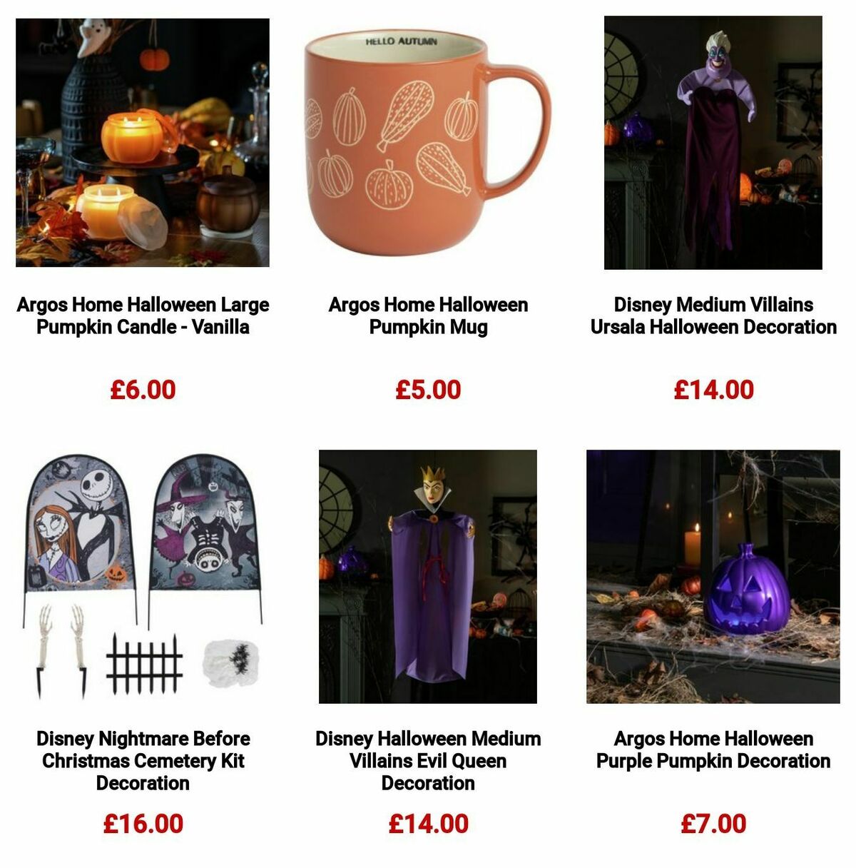 Argos Halloween Offers from 9 October