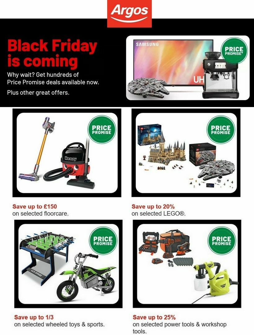 Argos Black Friday Offers from 1 November