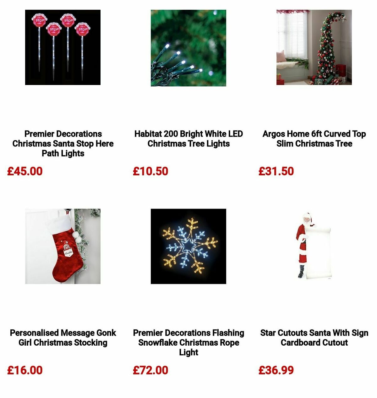 Argos Christmas Decorations Offers from 3 December
