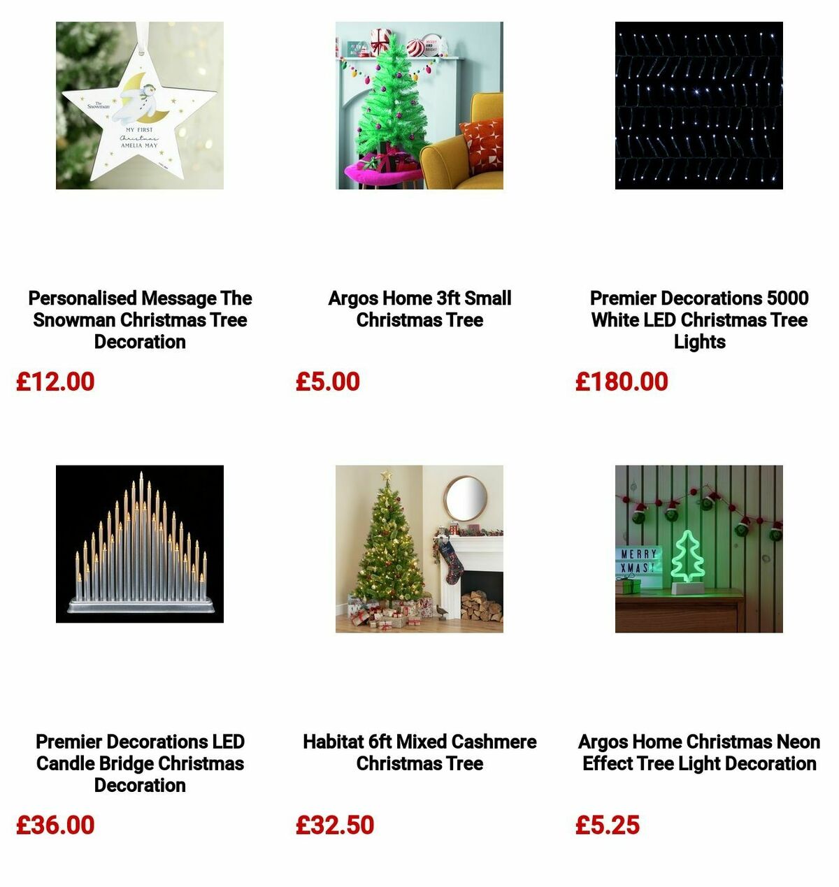 Argos Christmas Decorations Offers from 3 December