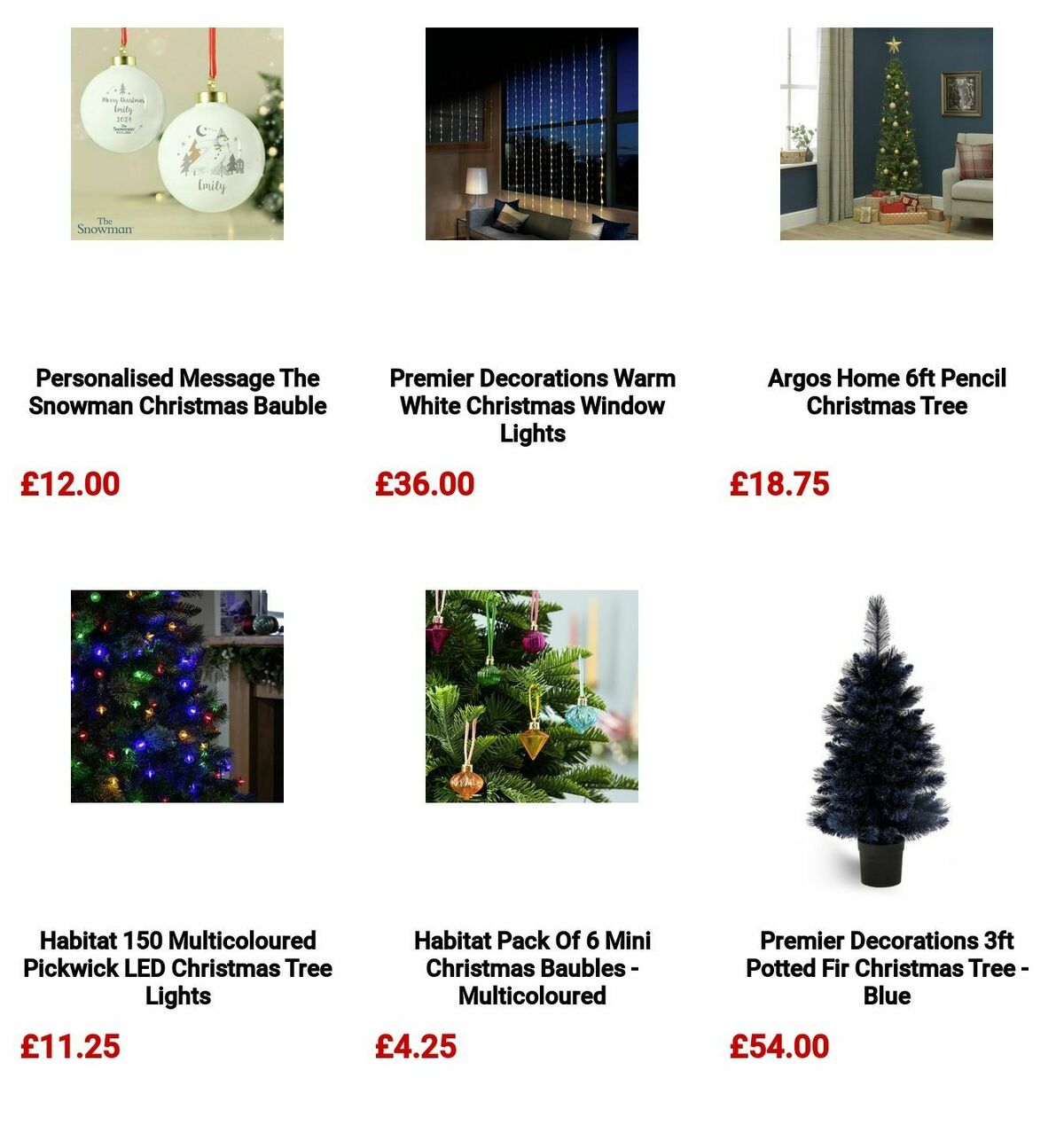 Argos Christmas Decorations Offers from 3 December