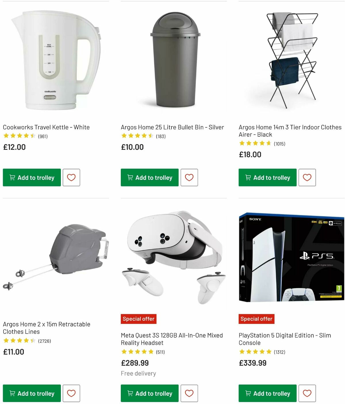Argos Offers from 29 July