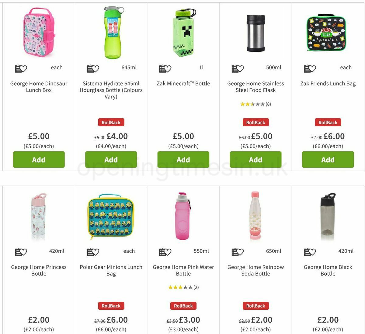 ASDA Back to School Offers from 19 August